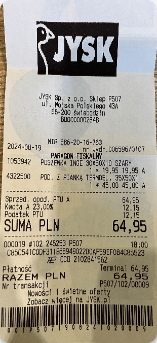 Receipt Example